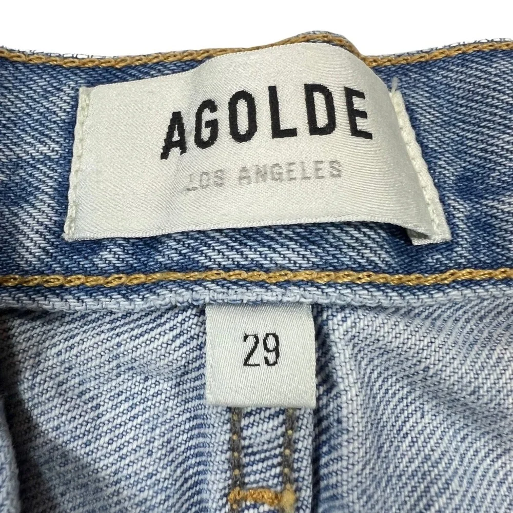 AGOLDE Parker Distressed Light Wash‎ Denim Cutoff Shorts Womens 29 High Rise W31